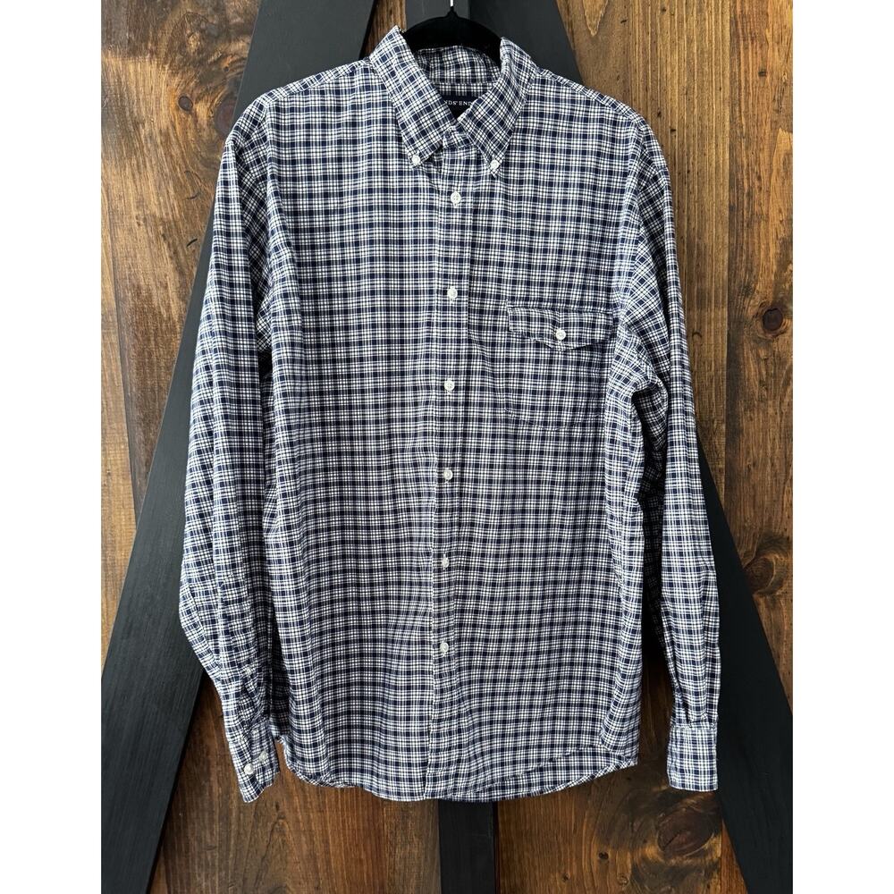 Lands End Mens Shirt Size Large 16 - 16 1/2 Long Sleeve Plaid Button Down
